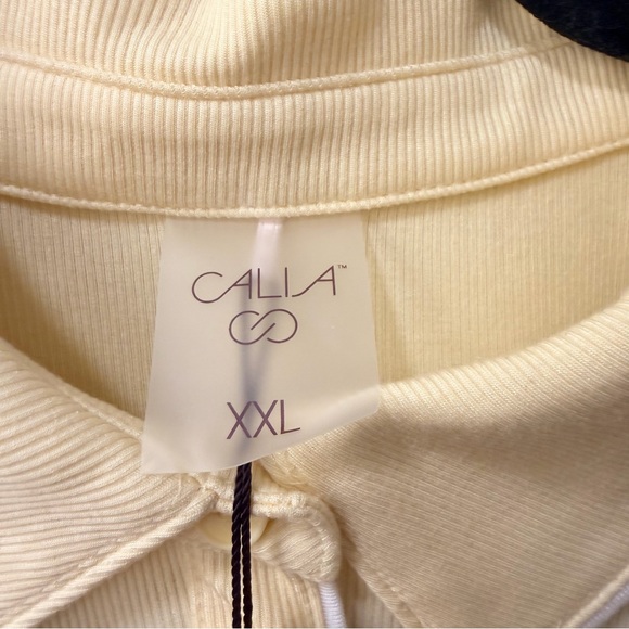 CALIA by Carrie Underwood Women's Rib Short Sleeve Polo Panna Cotta | Size XXL - Picture 5 of 6